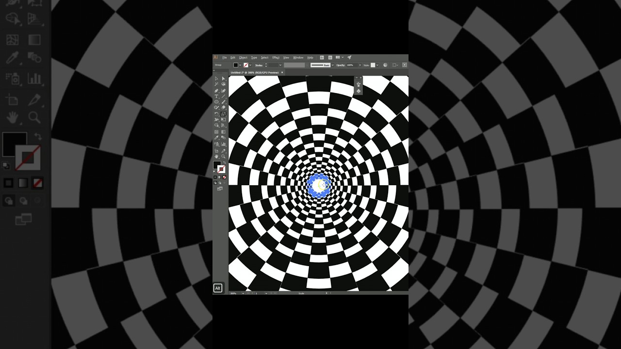 How to draw Infinity Optical illusion in Adobe illustrator | Adobe illustrator #shorts