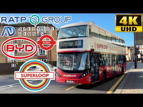[London United: SuperLoop SL10 Harrow to North Finchley & Kingsbury] Enviro400 City BYD Electric Bus