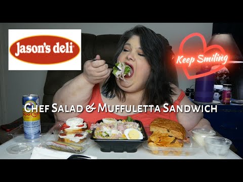 Jason's Deli Chef Salad & Muffuletta Sandwich Mukbang