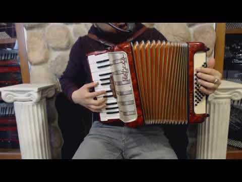 3885 - Red Gold Hohner Concerto I Piano Accordion MM 26 48 $999