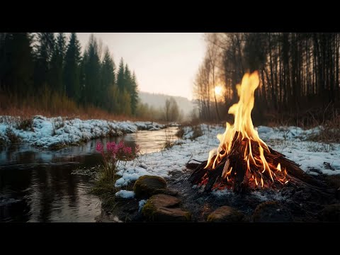 You’re Sitting by a Campfire Watching the River Flow 🌅