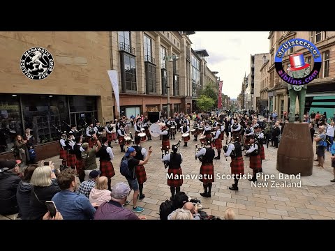 Worlds 2023 - Manawatu Scottish Pipe Band on Buchanan Street