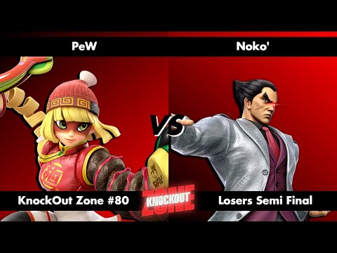 KnockOut Zone #80 - SSBU Losers Semi Final - PeW (Min Min) vs Noko' (Kazuya)