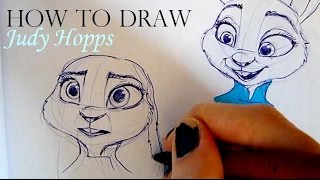 HOW TO DRAW Judy Hopps (Zootopia) - 10  quick sketches - Speed drawing