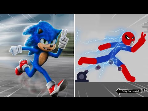 🔴 16 Min Sonic vs Stickman 🌀 Stickman Dismounting Funny Moments 🌀 Best Falls #10