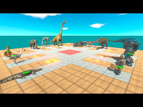 Battle Royale Over Lava Trap - Animal Revolt Battle Simulator