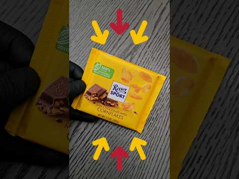 Ritter Sport Milk Chocolate with Cornflakes! #netweight #asmr #chocolate #food #shortvideos