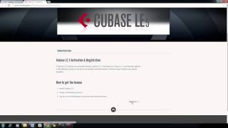 Registering Cubase LE 5 with Steinberg