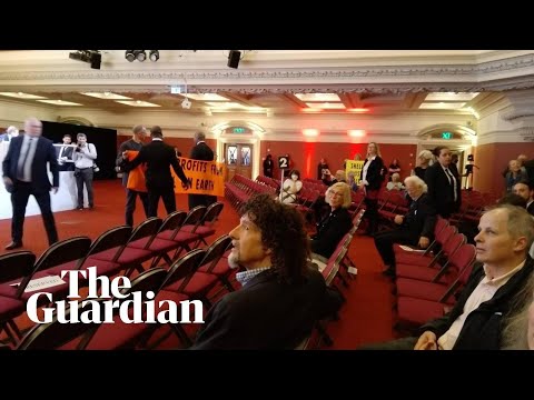 Protesters disrupt Shell's annual general meeting in London