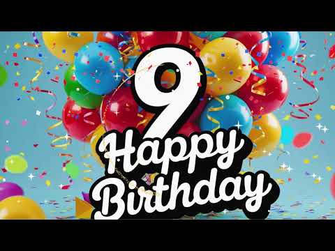 Happy Birthday 9 Year Old Birthday Kids Birthday 9th Birthday Party Screensaver Birthday Background