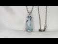 Pendente con Acquamarina a goccia 6.42 ct, in oro Bianco 9 kt “Victoria” Video 1
