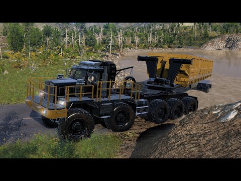 SnowRunner  - Dramis D150T 10x10 - Heavy Tipping Trailer Driving Offroad