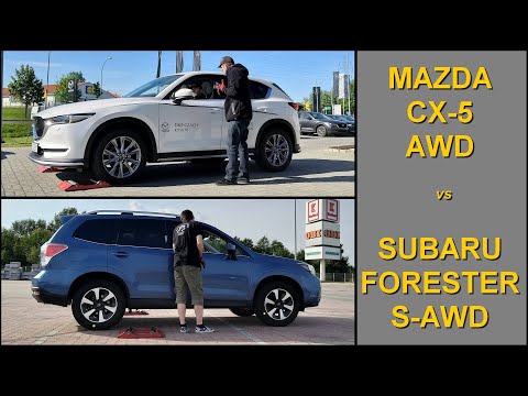 SLIP TEST - Mazda CX-5 2.5 i-ACTIV AWD vs Subaru Forester 2.0 CVT S-AWD - @4x4.tests.on.rollers