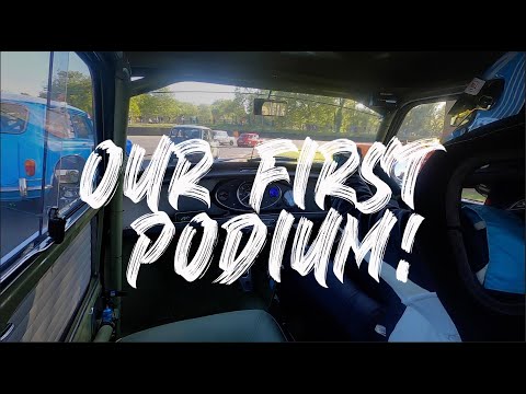 Our first podium amidst the chaos!! Masters Pre-66 Minis Brands Hatch...