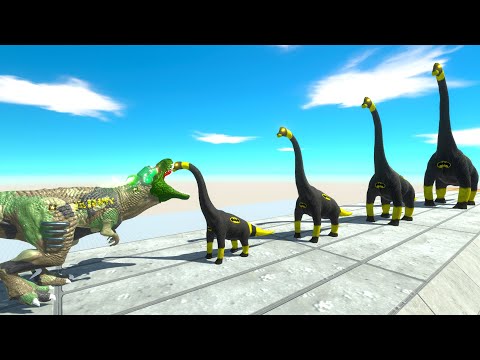 BATTLE 4 SIZE of BATMAN BRACHIOSAURUS - Animal Revolt Battle Simulator ARBS