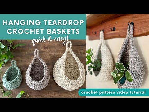 Free Crochet Teardrop Hanging Basket Pattern + Step-by-Step Tutorial