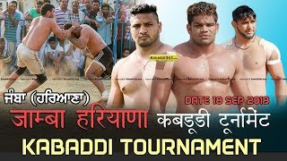 Jamba (Karnal) Haryana Kabaddi Tournament 18 Sep 2019