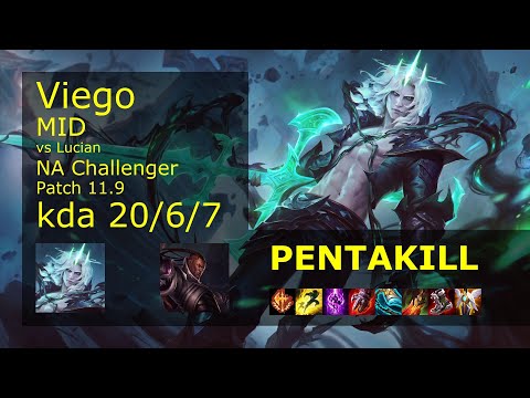 Viego Mid vs Lucian - NA Challenger 20/6/7 Patch 11.9 Gameplay