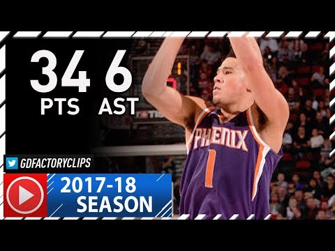 Devin Booker Full Highlights vs Trail Blazers (2017.10.28) - 34 Pts, 6 Ast, 6 Reb