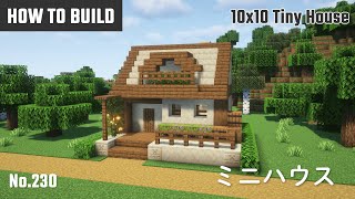 マイクラ建築：砂岩とトウヒのミニハウスの作り方。10x10ブロックで簡単に。No.230【Minecraft】