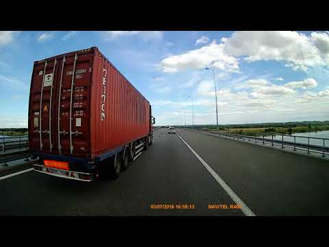 wyprzedzanie na autobanie A1 most koło Grudziądza