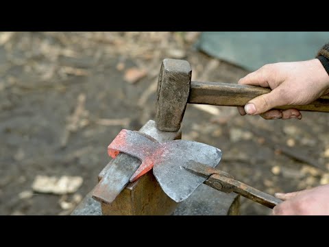 Blacksmithing - making Russian axe head from C45 steel