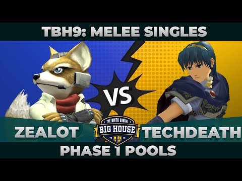 Zealot vs TechDeath - Phase 1 Pools: Melee Singles - The Big House 9 | Fox vs Marth