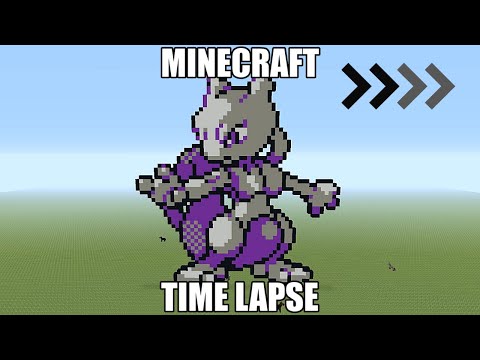 Minecraft Pixel Art Time Lapse - Mewtwo