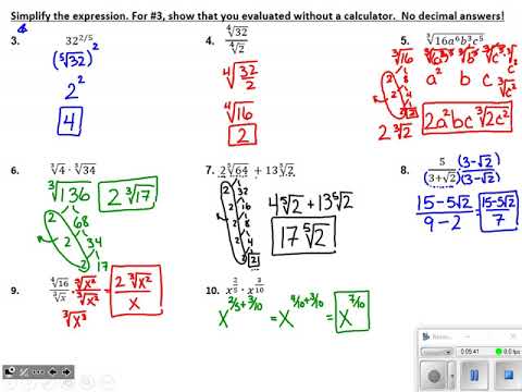 Algebra 2 Chapter 5 Test Answer Key