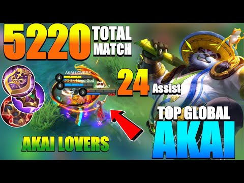 5220 Match Nonstop Roaming Top Global Akai Gameplay By | Akai Best Build 2021 | ~ MLBB