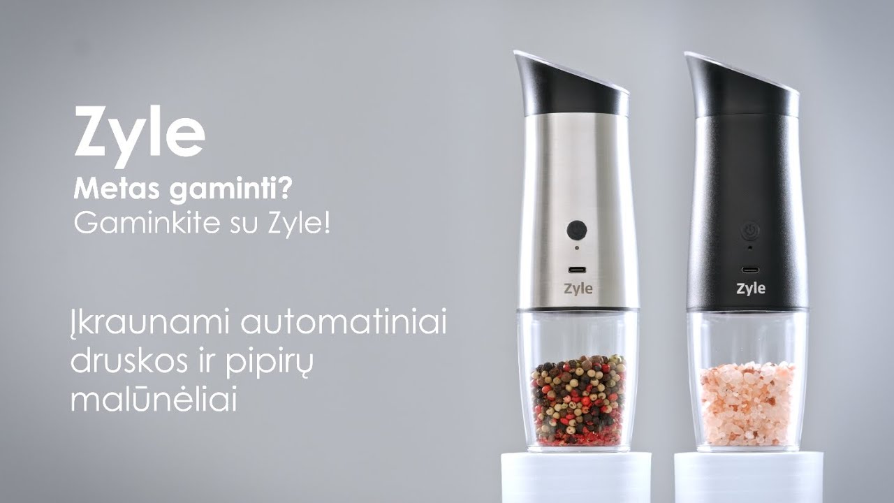 Įkraunamas druskos ir pipirų malūnėlis Zyle ZY9709BL, elektrinis, automatinis Įkraunamas druskos ir pipirų malūnėlis Zyle ZY9709BL, elektrinis, automatinis
