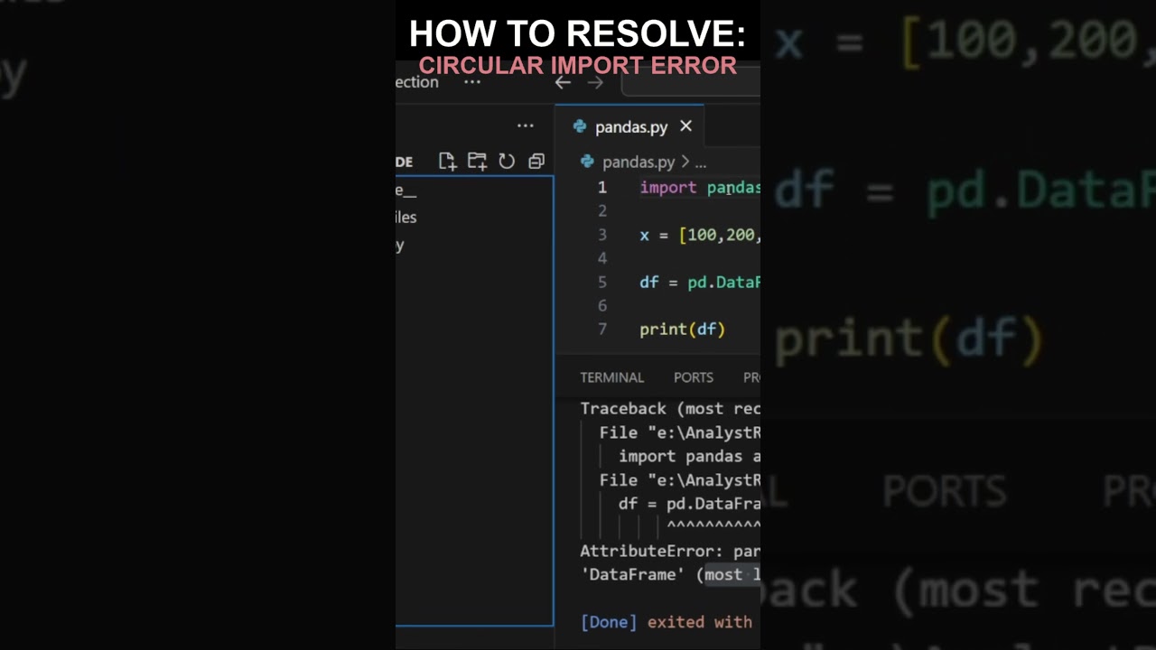 Solving - Circular Import Error #analystrising #python #codingtutorial