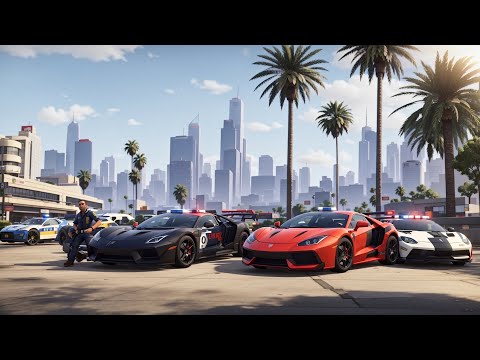 GTA 5 POLICE CARS SUPERCARS HYPERCARS MOD LAMBORGHINI FORD MERCEDES BUCATTI LSPDFR EP 3