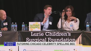 Micah takes part in Tutoring Chicago Celebrity Spelling Bee
