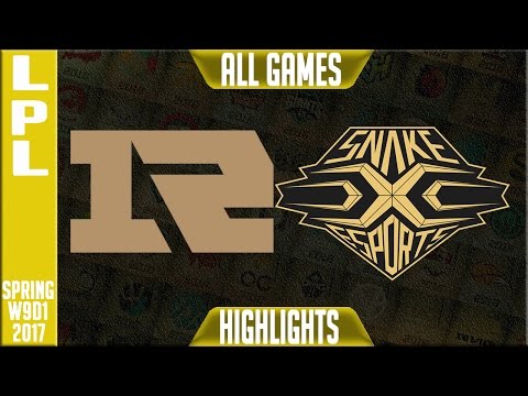 RNG vs Snake Esports Highlights All Games - LPL Spring 2017 W9D2 - RNG vs SS All Games
