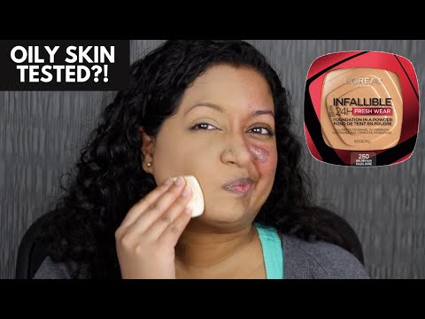 L’Oreal Paris Infallible Fresh Wear Foundation In A Powder Foundation Review 1 Week Wear Test