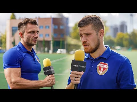 Marcin Łoboda i Daniel Krawczyk po meczu Sparta - CKS Czeladź