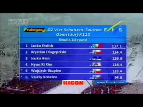 Błędne wyniki po pierwszej serii - Oberstdorf 29.12.1999