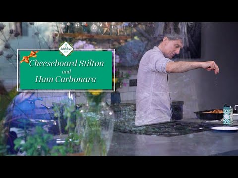 Xmas Leftovers - Cheeseboard Stilton and Ham Carbonara