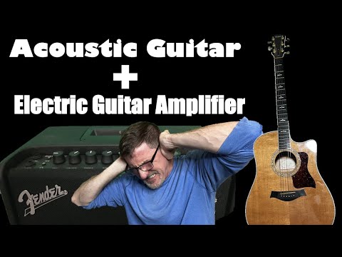 Can you plug an acoustic guitar into an Electric Guitar Amp? Taylor Acoustic vs Fender LT25 Amp
