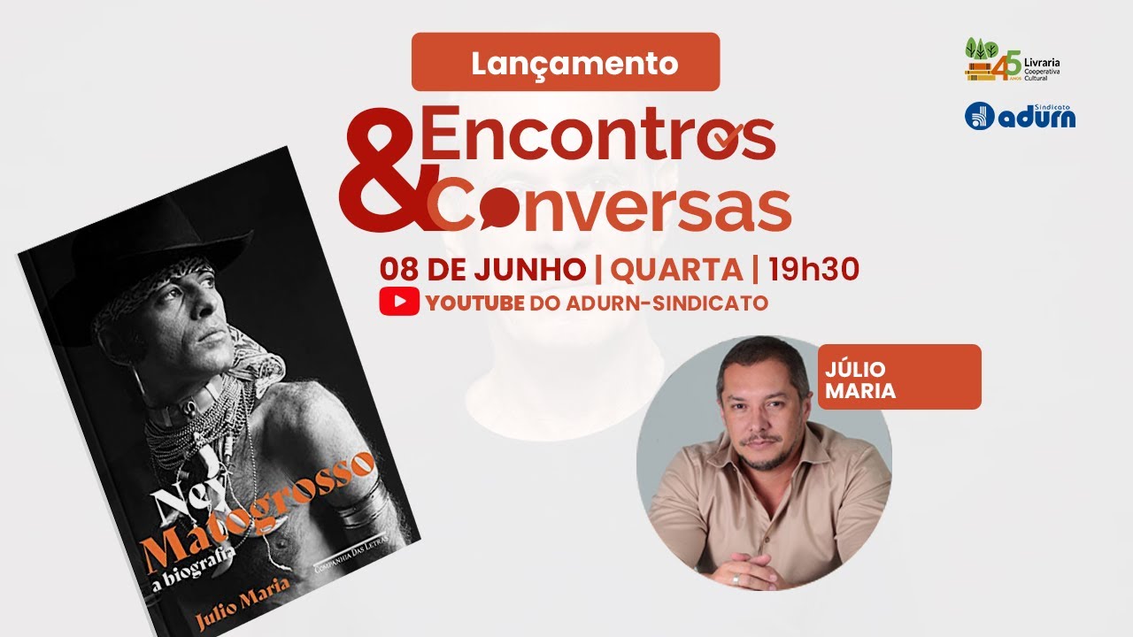 A Cooperativa Cultural da UFRN recebe o escritor Julio Maria para um bate-papo sobre seu lan&ccedil;amento. Julio Maria escreveu &ldquo;Ney Matogrosso &ndash; A biografia&rdquo;. A obra  foi escrita ap&oacute;s anos intensos de pesquisa para contar a hist&oacute;ria de um dos personagens mais transformadores da cultura do pa&iacute;s, s&iacute;mbolo de resist&ecirc;ncia a todo e qualquer tipo de censura. 