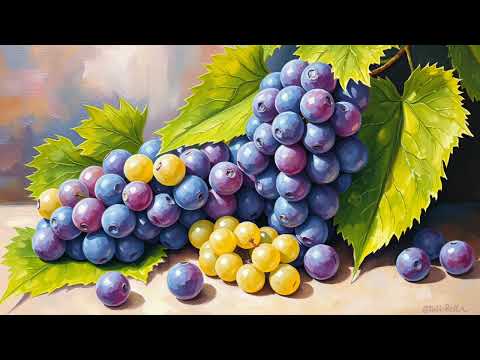 Black Grapes Still Life Oil Painting – 1 Hour 4K Digital Wall Art for Smart TV