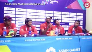 Konferensi Pers Pelatih Tim Voli Pantai Putra setelah Dapatkan Perak dan Perunggu Asian Games 2018