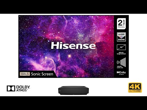 Hisense 88L5VGTUK 88 Inch Laser Smart TV With 4K HDR, UHD, Dolby Atmos & Freeview Play