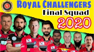 IPL 2020 Royal Challengers Bangalore Full Squad | RCB Final Squad 2020 | IPL Players List IPL 2020