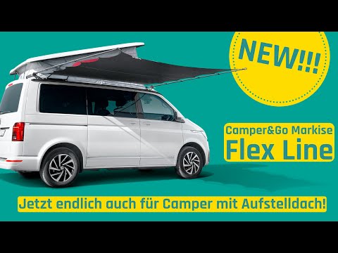 Stützenlose Markise für Camper mit Aufstelldach. Die Neuvorstellung.
