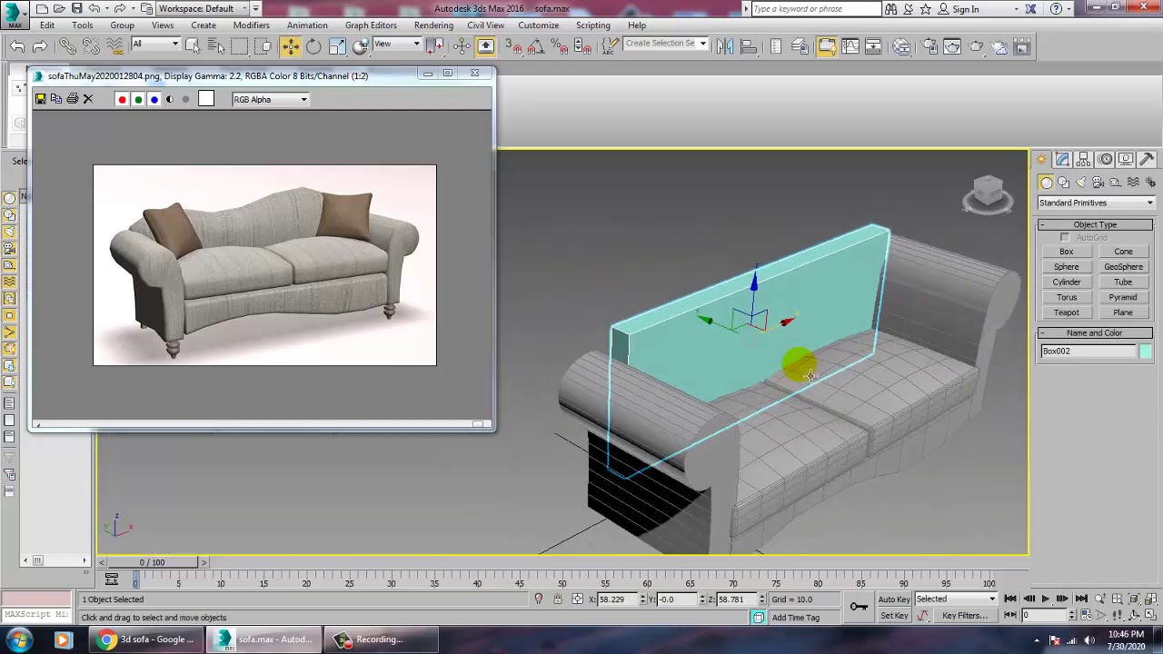 Tutorial on Modeling & Texturing a Couch in 3dsmax ( Part 1)