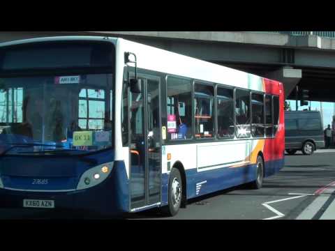 (HD) KX60 AZN Stagecoach Enviro Olympic Games Vehicle comes through Canning Town