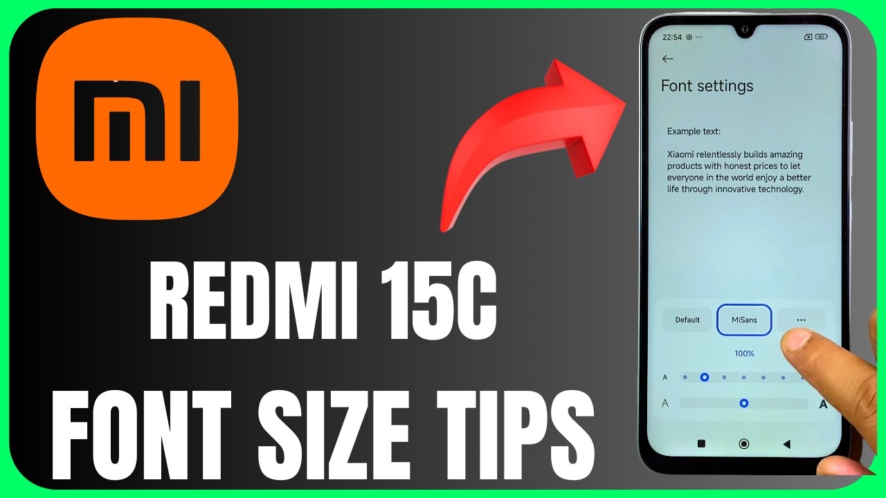 Font size settings Redmi 15c tutorial