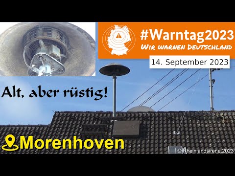 60 Jahre alte Sirene heult zum Warntag 2023 | Elektror E57 | Probealarm Swisttal (Rhein-Sieg-Kreis)